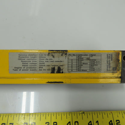 Omron F3S-A482P-L Safety Light Curtain Receiver 940mm Protection Height