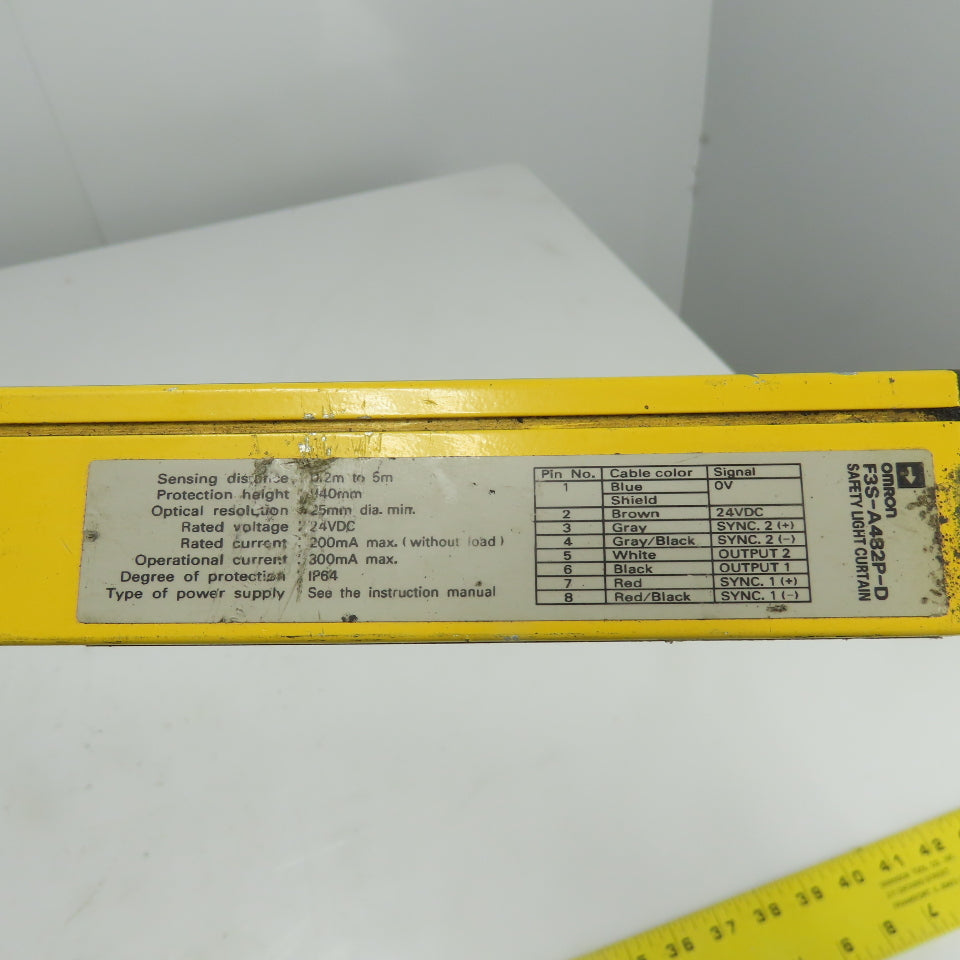 Omron F3S-A482P-D Safety Light Curtain 24VDC 440mm Protection Height