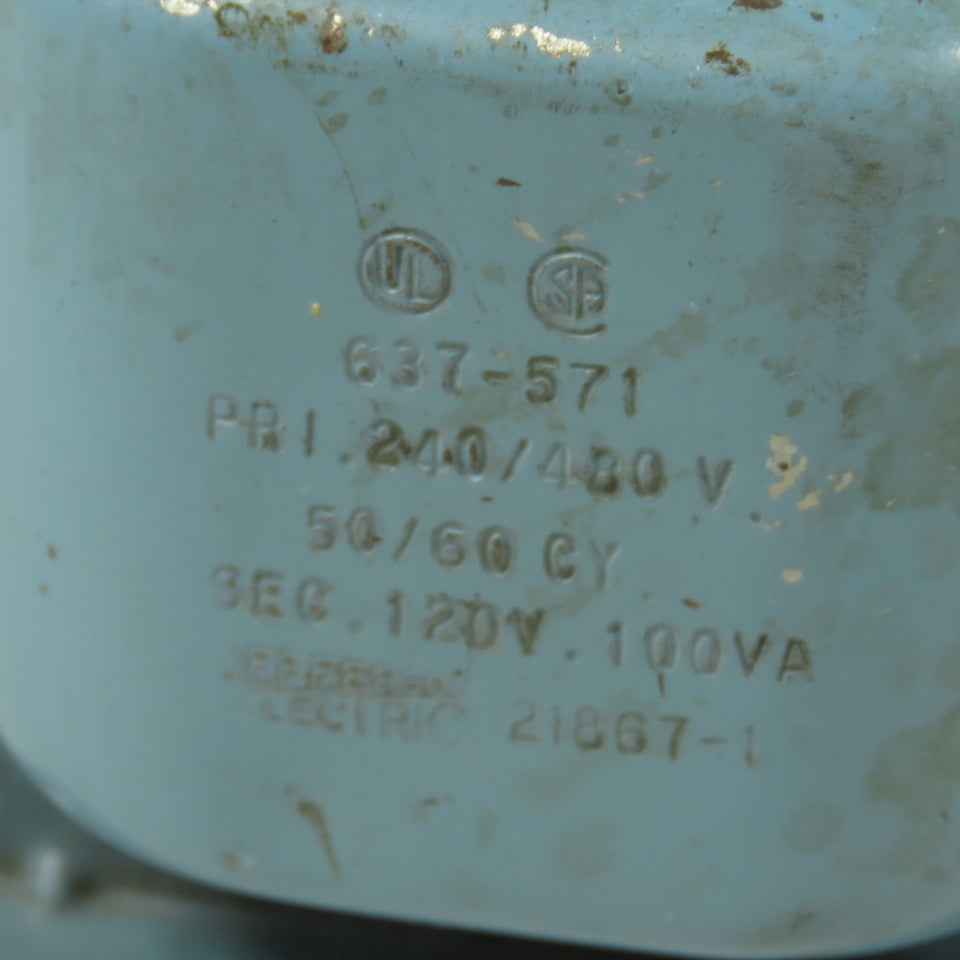 Jefferson Electric 21667-1 637-571 Control Power Transformer 100VA 240/480V-120V