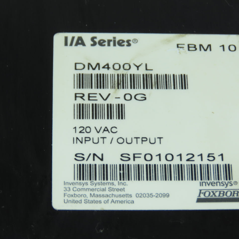Foxboro FBM 10 DM400YL I/A Series Fieldbus Module 120VAC Input/Output