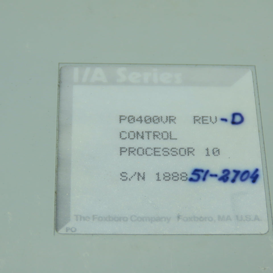 Foxboro P0400VR Control Processor 10 I/A Series Module