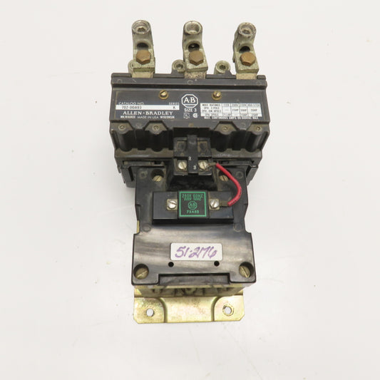 Allen Bradley 702-DOA93 Size 3 Contactor Starter 600V 50Hp 220/240V Coil