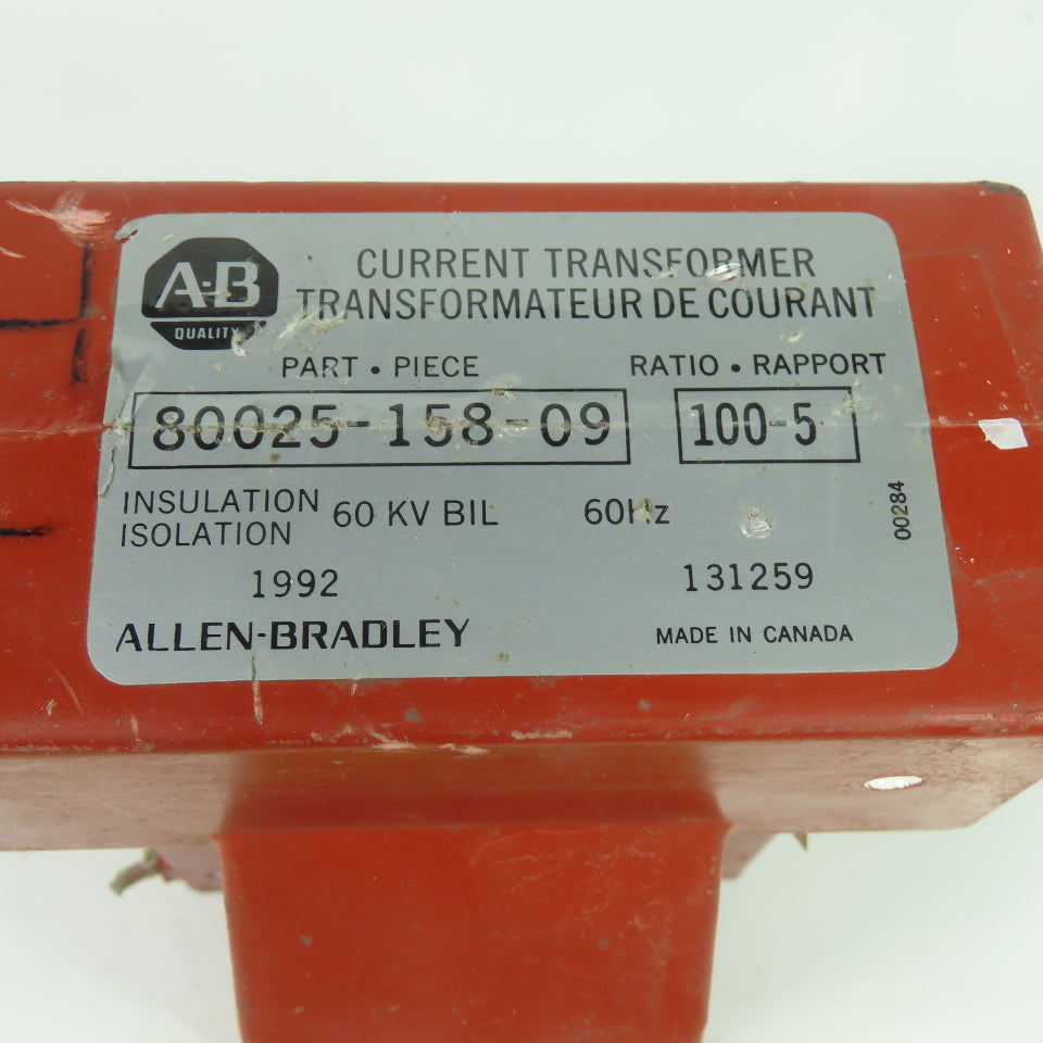 Allen-Bradley 80025-158-09 Current Transformer 100:5 Ratio 60Hz