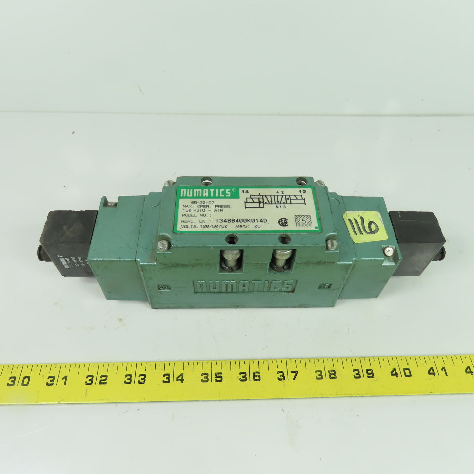 Numatics I34BB400K014D Pneumatic Air Solenoid Valve 120V 150 PSIG