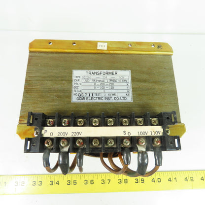 Gomi E2565-254-509 880VA 1Ph Industrial Control Transformer 200/220V to 100/110V