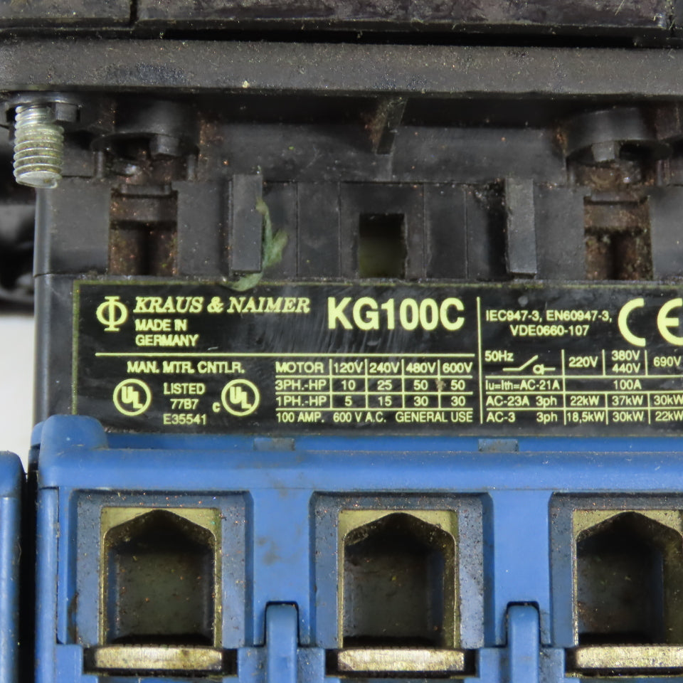 Kraus & Naimer KG100C 100A 3-Pole Non Fusible Safety Disconnect Switch 600V