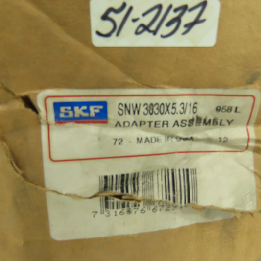 SKF SNW 3030X5.3/16 Sleeve Adapter Assembly NEW
