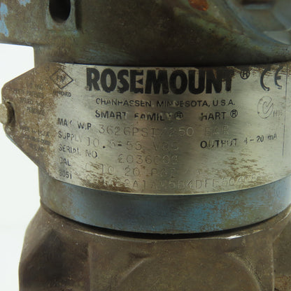 Rosemount CD4A22A1AM5B4DFE5Q4Q8 Pressure Transmitter 10.5-55 VDC 4-20mA 3626PSI