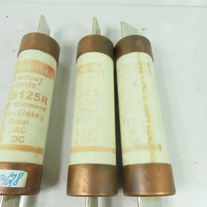 Gould Shawmut TRS125R Tri-onic Dual Element Time Delay Fuses 125A 600V