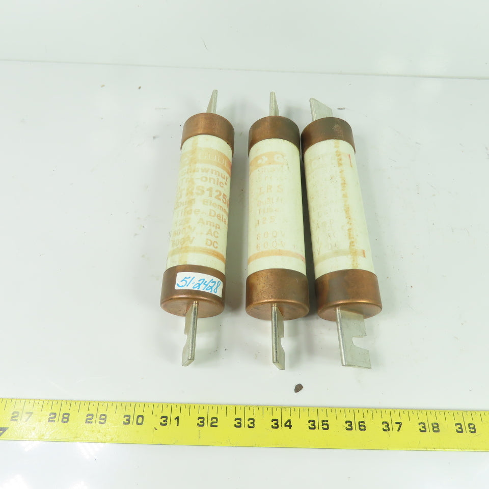 Gould Shawmut TRS125R Tri-onic Dual Element Time Delay Fuses 125A 600V