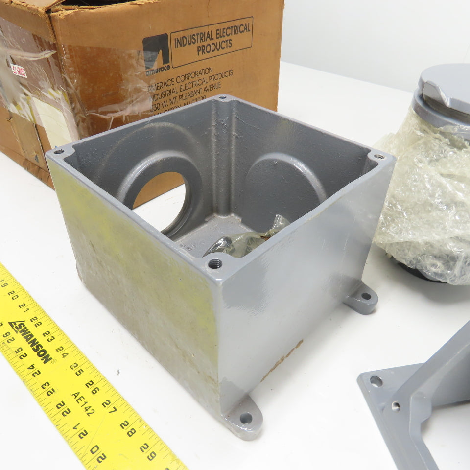 Amerace B12076RR 7144 WR Pin and Sleeve Receptacle Assembly w/Back Box & Adapter