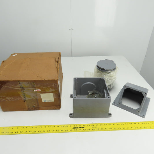 Amerace B12076RR 7144 WR Pin and Sleeve Receptacle Assembly w/Back Box & Adapter