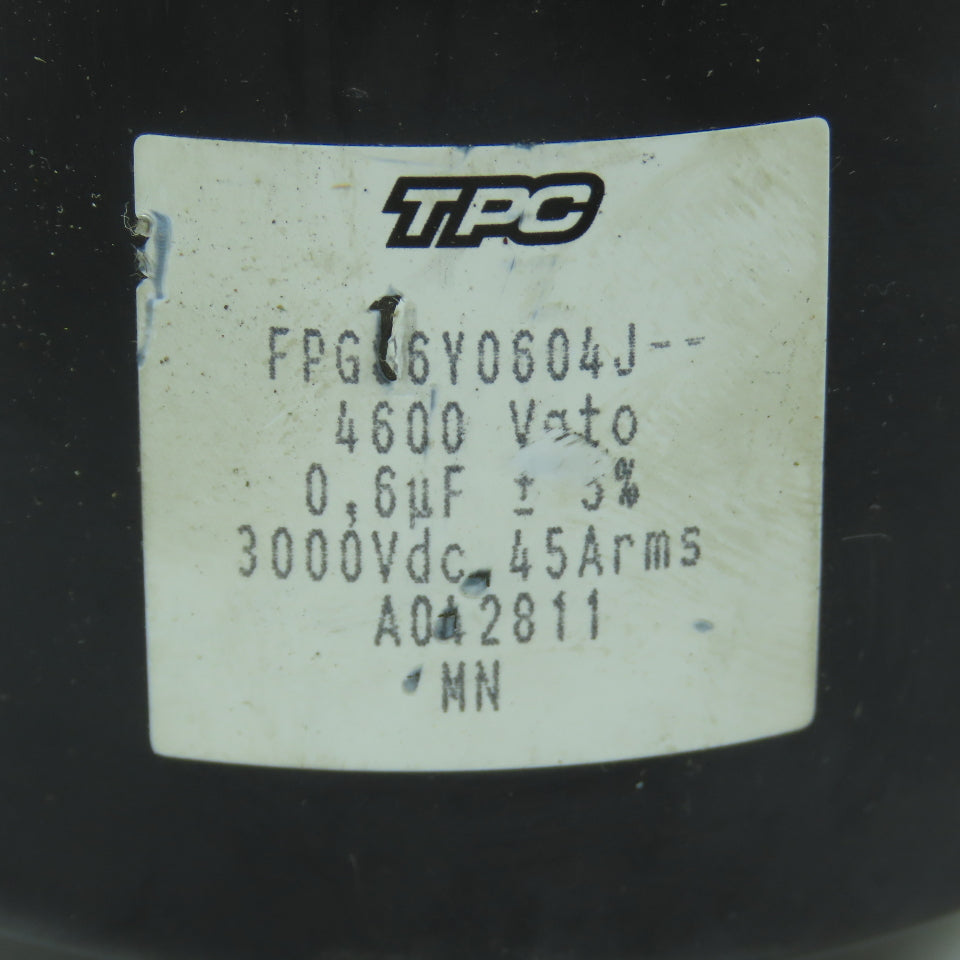 TPC FPG86Y0604J Power Capacitor 0.6uF 3000VDC 45Arms