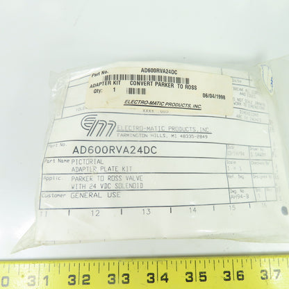 Electro-Matic Products, Inc. AD600RVA24DC Pictorial Adapter Plate Kit Coil 24VDC