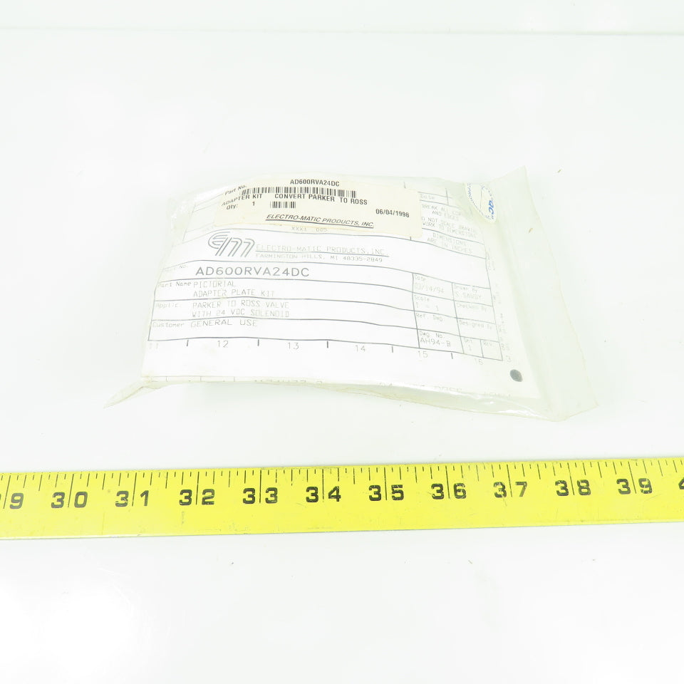 Electro-Matic Products, Inc. AD600RVA24DC Pictorial Adapter Plate Kit Coil 24VDC