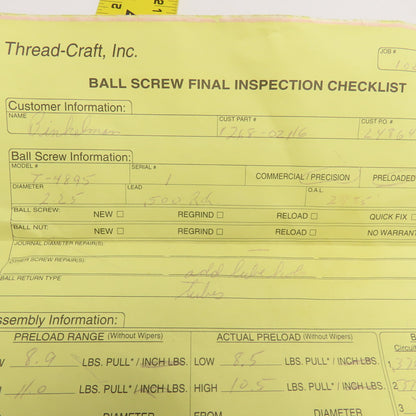Thread Craft 1268-02H6 2-1/2" OD Single Start 1/2" Lead Ball Screw RH 2-1/2" OAL