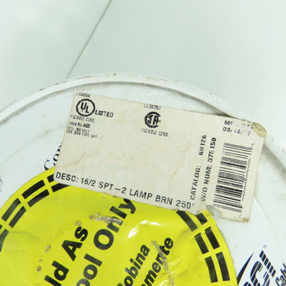 Coleman Cable Inc. 60126 16/2 SPT-2 Lamp Cord Brown 250' NEW