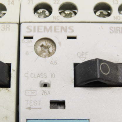 Siemens 3RV1011-1GA10 Manual Combination Starter 600V 4.5-6.3A Lot Of 3