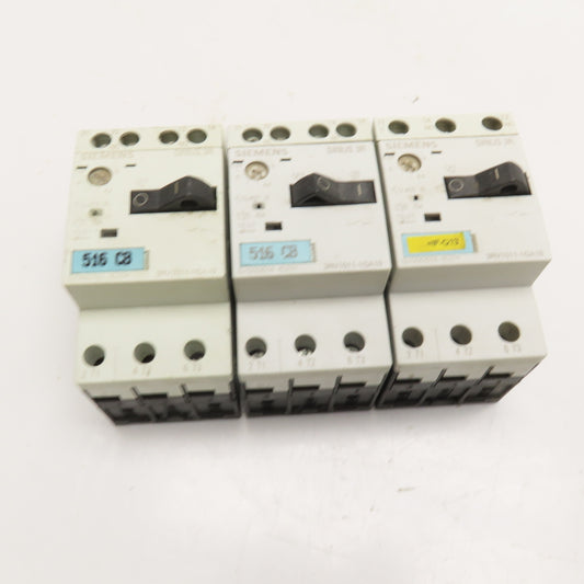 Siemens 3RV1011-1GA10 Manual Combination Starter 600V 4.5-6.3A Lot Of 3