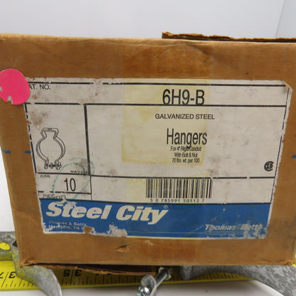 Steel City 6H9-B 4" Rigid Conduit Galvanized Steel Hanger Lot Of 10