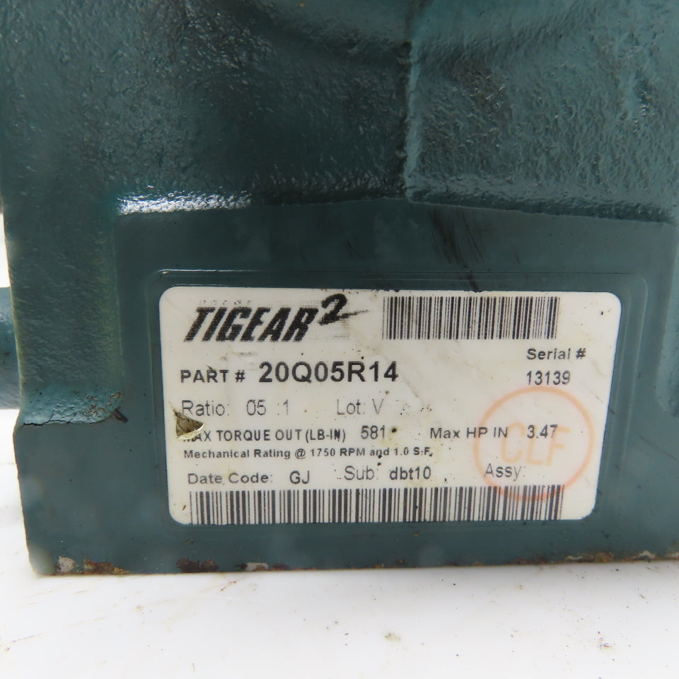 Dodge 20Q05R14 Tigear-2 Speed Reducer 5:1 Ratio 3.47HP 350RPM Output