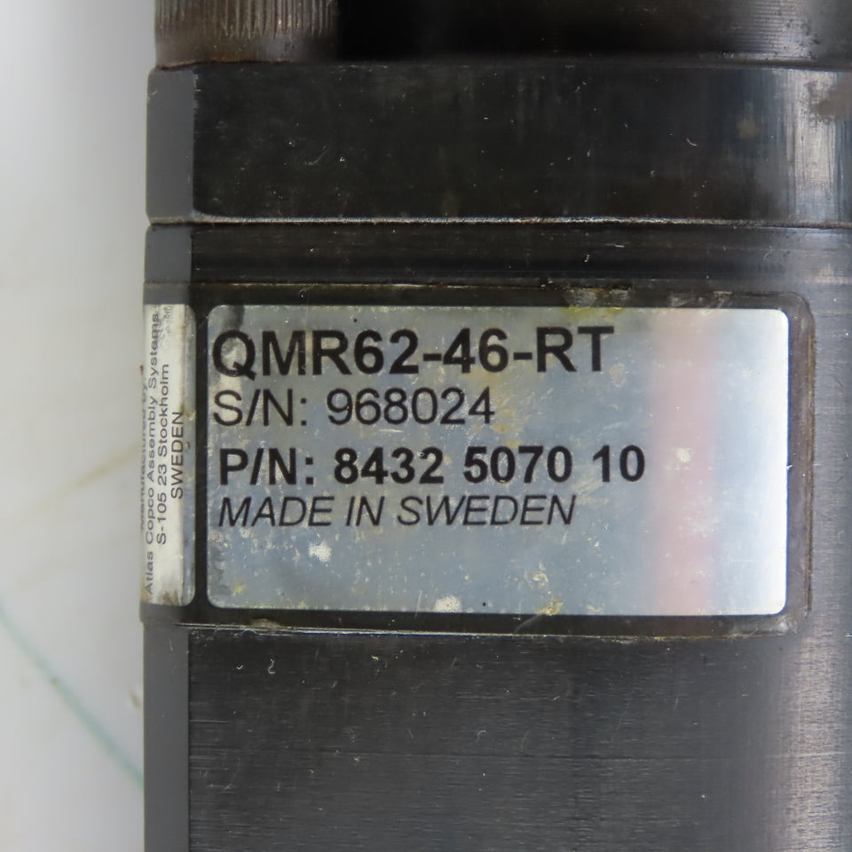 Atlas Copco 4230160080 QMR62-46-RT Electric Nutrunner 200Nm 5/8" Inline QRT62200