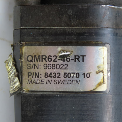 Atlas Copco 8432507010 QMR62-46-RT Nutrunner Spindle 200Nm 5/8" Inline QRT62200