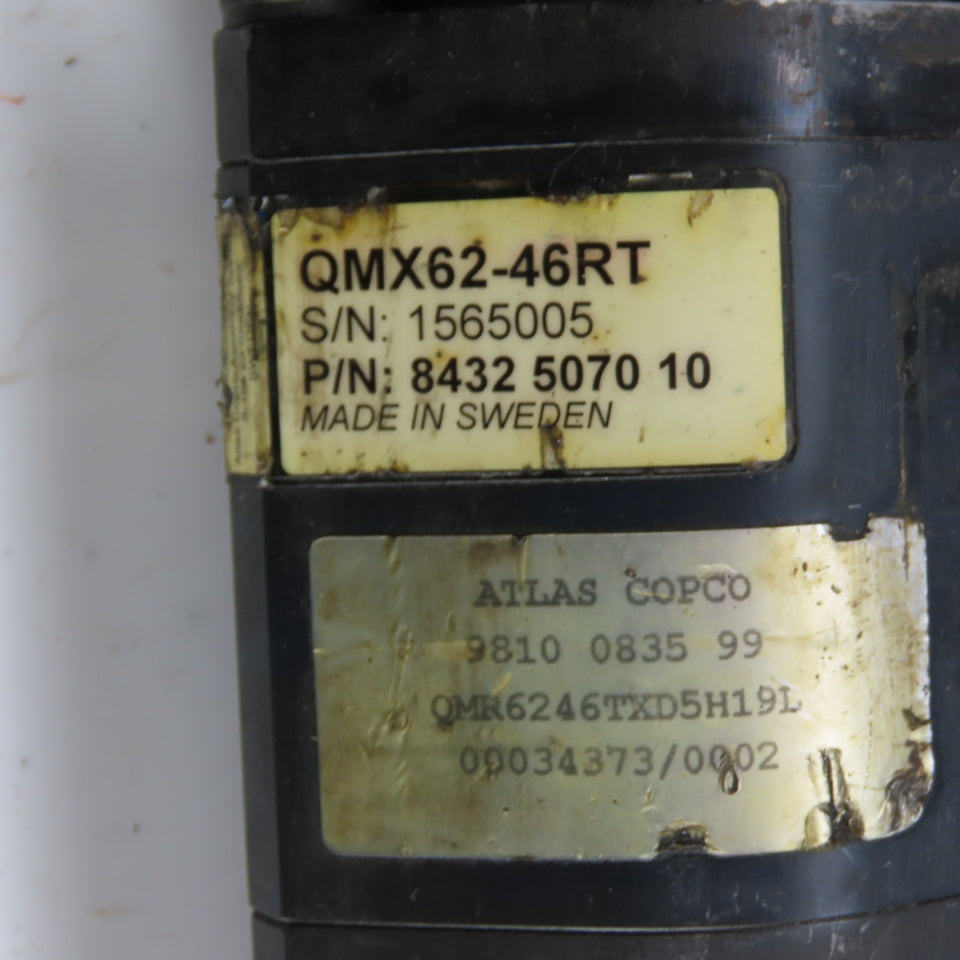 Atlas Copco 8432507010 QMX62-46RT Electric Nutrunner 200Nm 5/8" Inline
