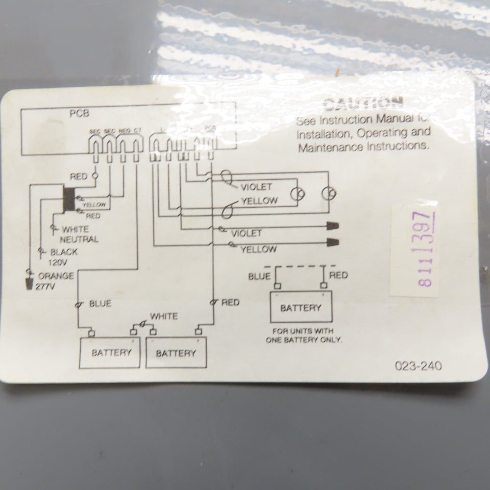 Cooper NCBLB12180AVTDM Sure Lites Emergency Lighting Battery Back Up No Battery