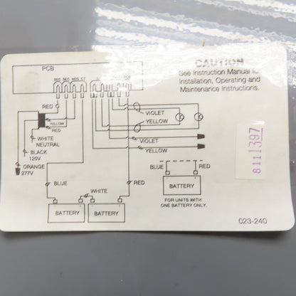 Cooper NCBLB12180AVTDM Sure Lites Emergency Lighting Battery Back Up No Battery
