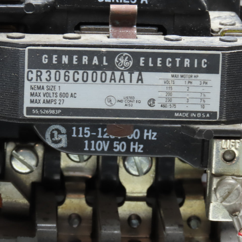 GE FVNR Model 8000 5Hp Size 1 3Ph 250V MCC Bucket Starter