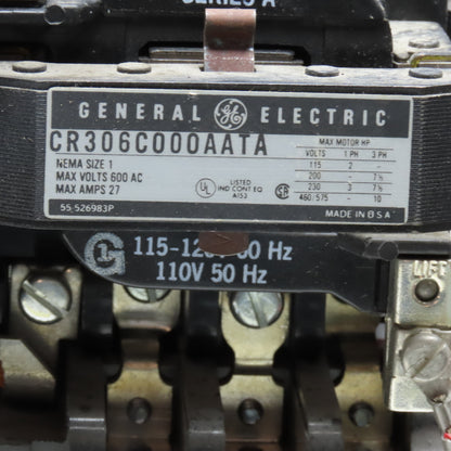 GE FVNR Model 8000 5Hp Size 1 3Ph 250V MCC Bucket Starter