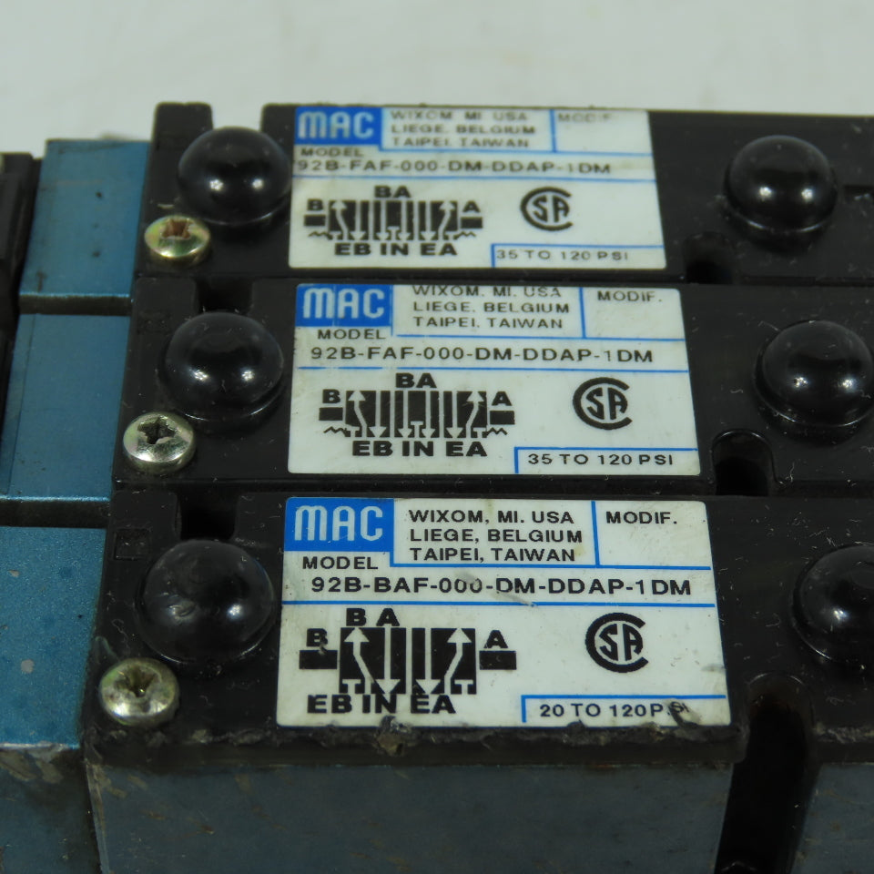 MAC 92B-FAF-000-DM-DDAP-1DM MAC 92B Series 3-Valve Pneumatic Manifold 24VDC