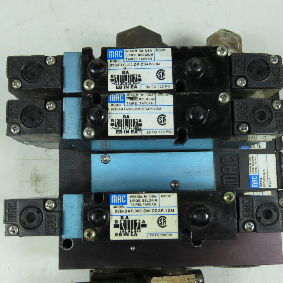 MAC 92B-FAF-000-DM-DDAP-1DM 3-Station Pneumatic Valve Manifold & Base 24VDC