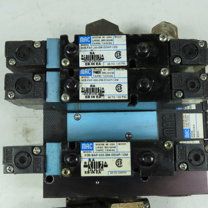 MAC 92B-FAF-000-DM-DDAP-1DM 3-Station Pneumatic Valve Manifold & Base 24VDC