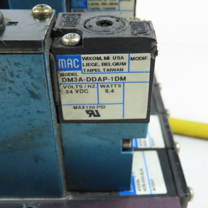 MAC 92B-FAF-000-DM-DDAP-1DM 3-Station Pneumatic Valve Manifold & Base 24VDC