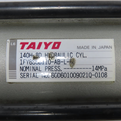 Taiyo 1FY63CB110-AB-L 140H-8D Hydraulic Cylinder 14MPa 63mm Bore 110mm Stroke
