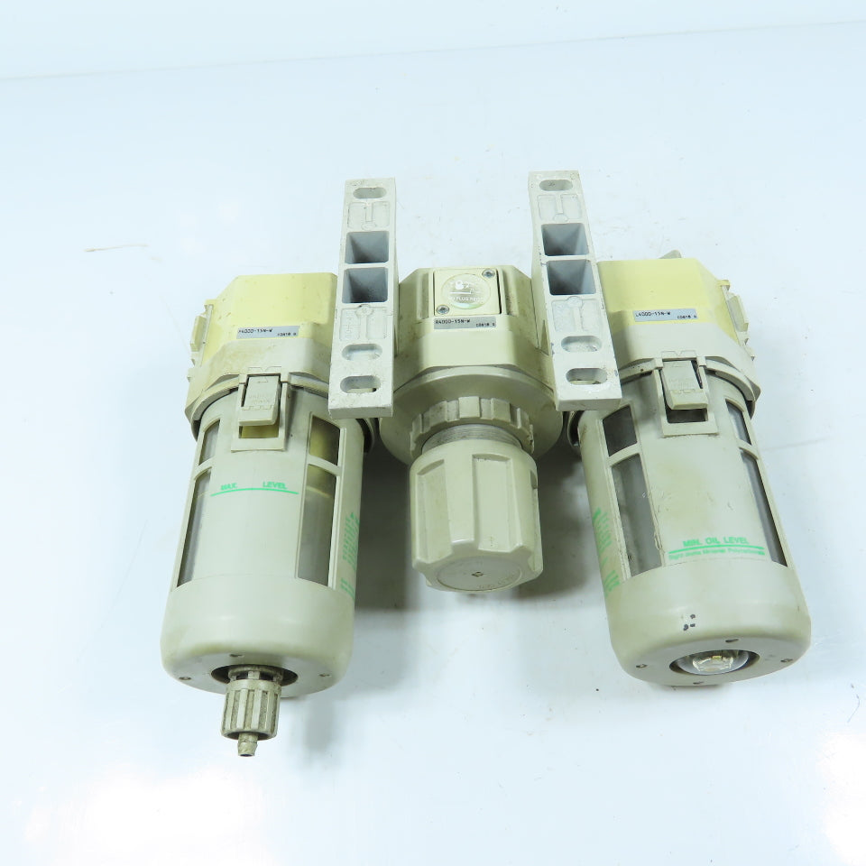 CKD F4000-15N-W Set Filter Regulator Lubricator FRL Combo 1/2" NPT 150 PSI