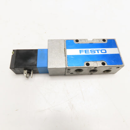 Festo MVH-5-1/4 114899 5/2 Position Pneumatic Solenoid Valve 20.4-26.4VDC Coil