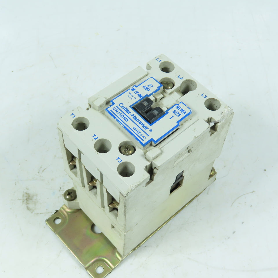 Eaton Cutler-Hammer CN15DN3 NEMA Size 1 Contactor 27A 3-Pole 120V Coil Series A1