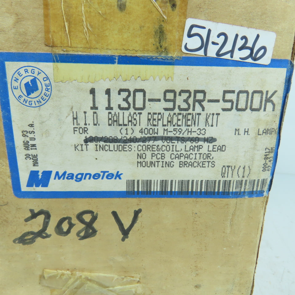 MagneTek 1130-93R-500K 400W Metal Halide Ballast Kit M59/H33 Quad Tap