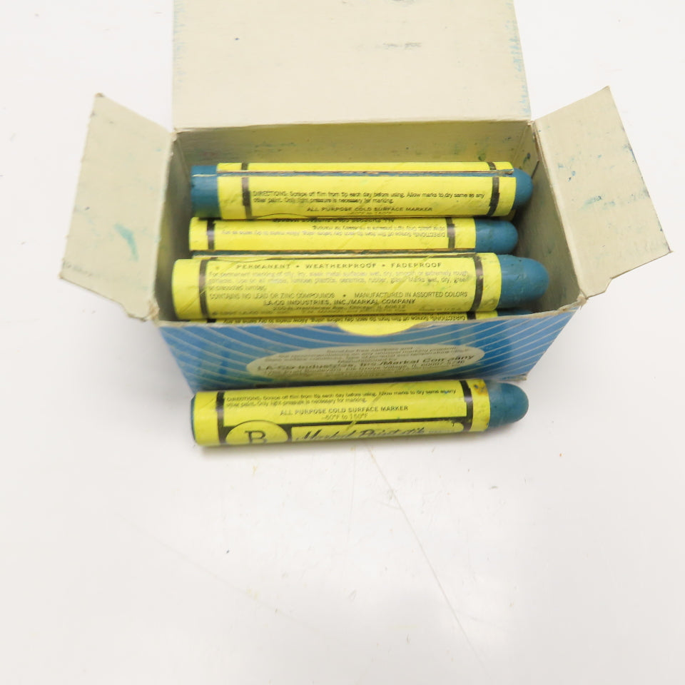 Markal Blue Paint Stik Marker Long Lasting Weather Proof Box Of 11