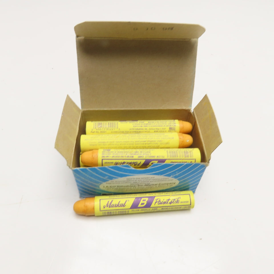 Markal Yellow Paint Stik Marker Long Lasting Weather Proof Lot Of 12