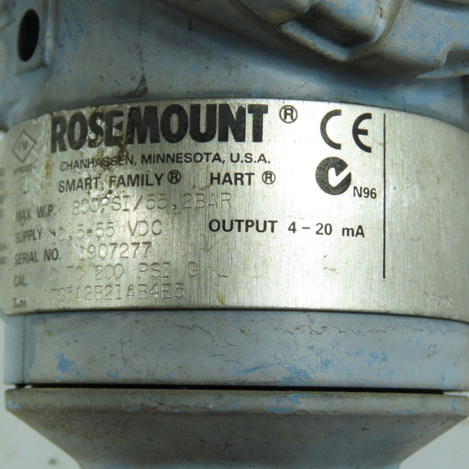 Rosemount 3051TG3A2B21AB4E5 Pressure Transmitter 0-200 PSI 4-20mA HART