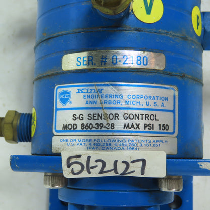 King Engineering 860-39-38 S-G Sensor Control Pneumatic Level Transmitter 150PSI
