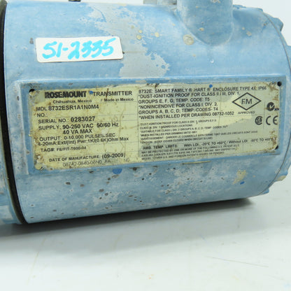 Rosemount 8732ESR1A1N0M4 8732E Magnetic Flowmeter Transmitter 4-20mA HART