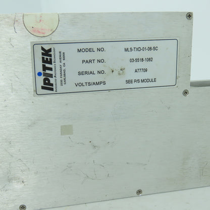 IPITEK 03-5518-1062 MLS-TXD-01-06-SC LSM Laser Transmitter Module RF to Optical
