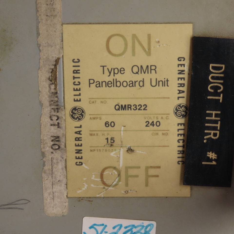 General Electric QMR322 60A 3-Pole Fusible Panelboard Disconnect 240VAC 15HP