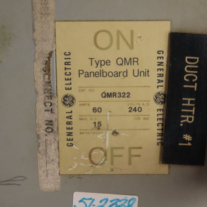 General Electric QMR322 60A 3-Pole Fusible Panelboard Disconnect 240VAC 15HP