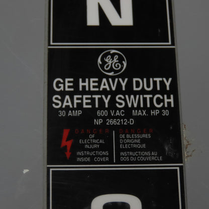 Ge THN3361 30A 3-Pole Non-Fusible Heavy Duty Safety Disconnect Switch 600VAC